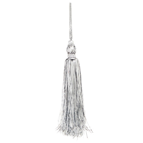 11" Tinsel Tassel Ornament (Silver)
