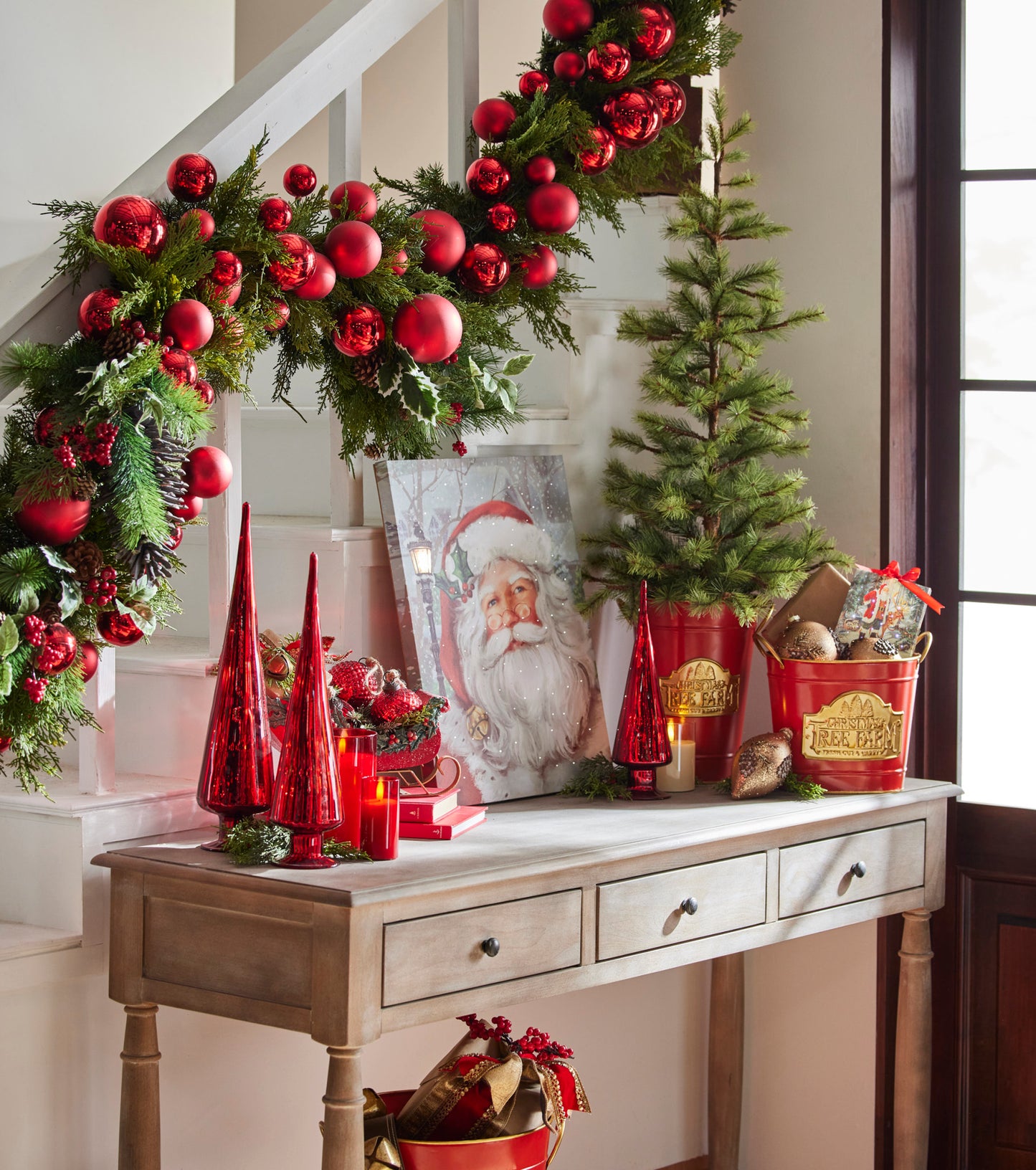 4' Ball Ornament Garland (Red)
