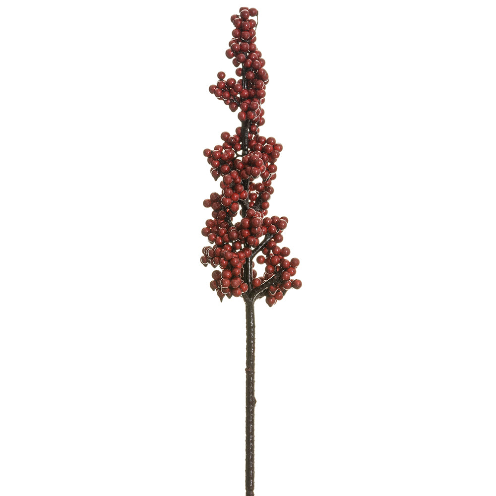 30" Red Berry Spray. Made of Styrofoam, Plastic, and Wire.