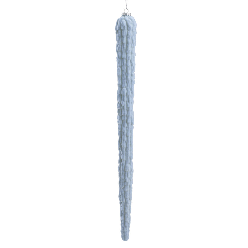 24" Blue Icicle Ornament. Made of Plastic.