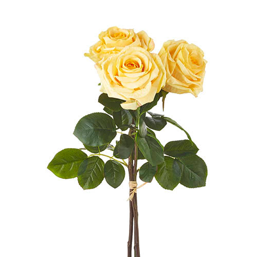 28" Real Touch Rose Stem Bundle (Yellow)
