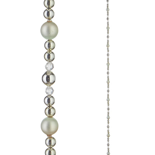 6' Silver Glass Bead Garland, Seasonal and Holiday Décor