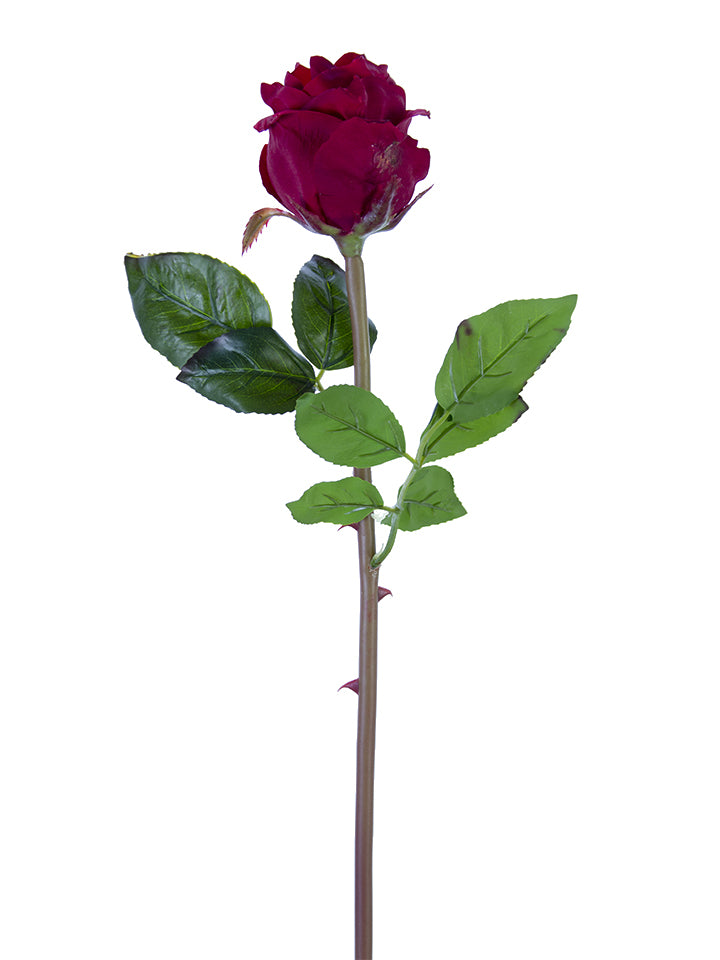 25" Real Touch Rose Bud Stem (Crimson Red)