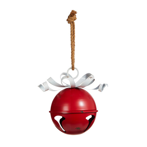 13.75" Red Distressed Jingle Bell Ornament