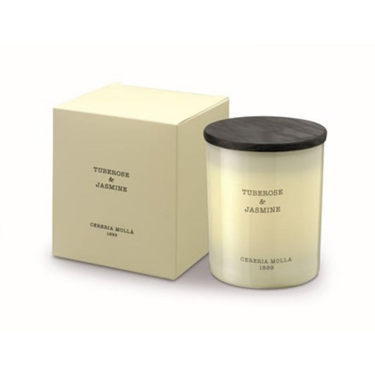 Tuberose & Jasmine, 8oz Boutique Scented Candle by Cereria Mollá. Up to 55 hours of burn time.