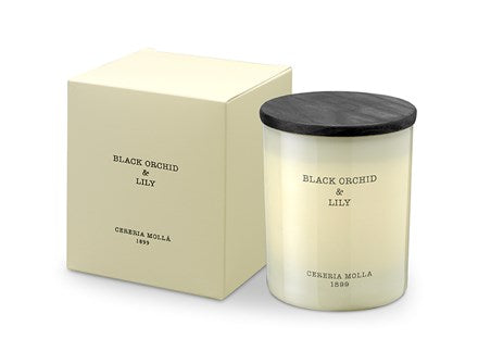 Black Orchid & Lily 8oz Boutique Candle by Cereria Mollá. Up to 55 hours of burn time.