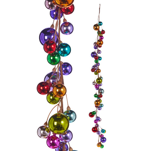 4' Multicolor Ball Ornament Garland
