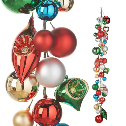 4' Multicolor Vintage Ornament Garland
