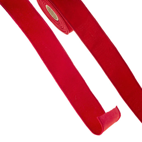 2"x10yd Red Velvet Wired Ribbon