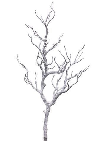 42" Snowed Twig Branch. Manzanita branch. Brown with white snow.