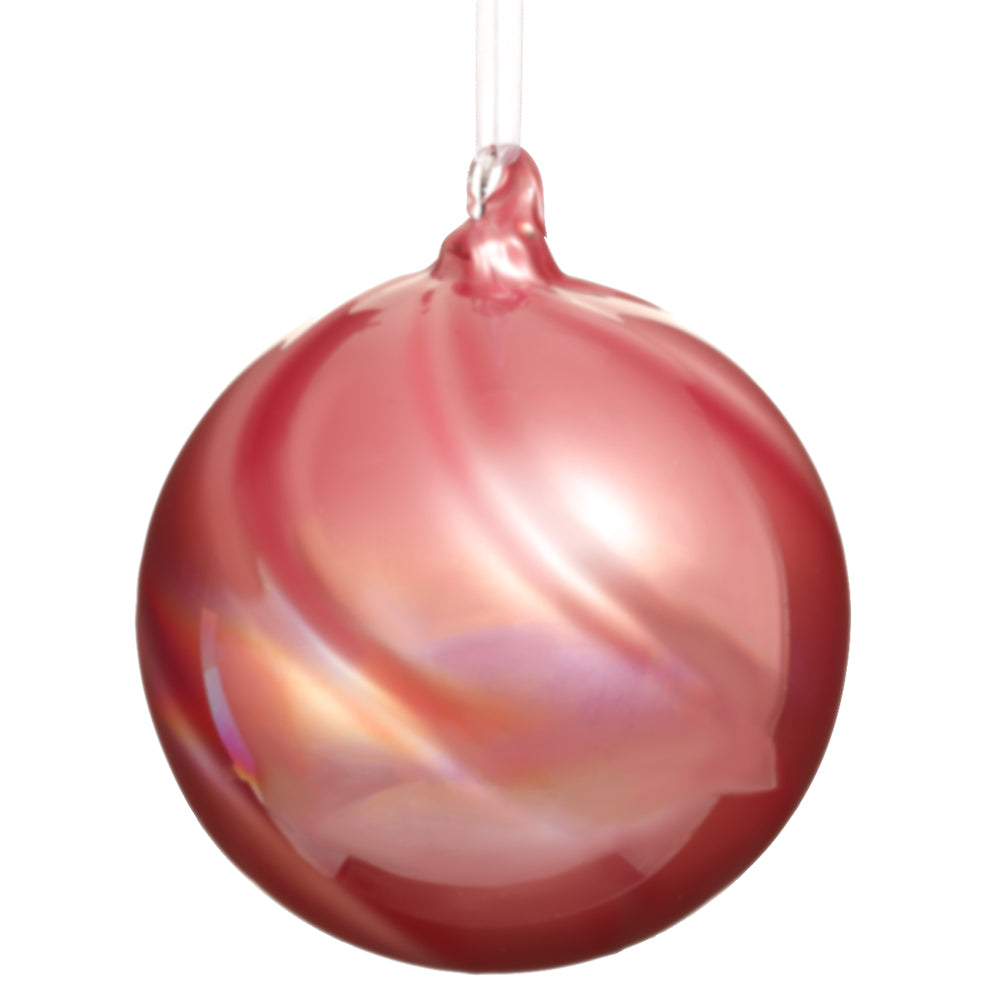 4.75" Glass Ball Ornament. Mauve.