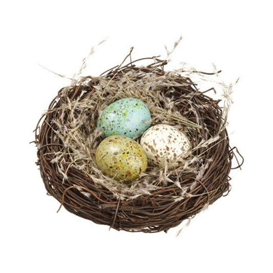 5" Bird Nest with Eggs