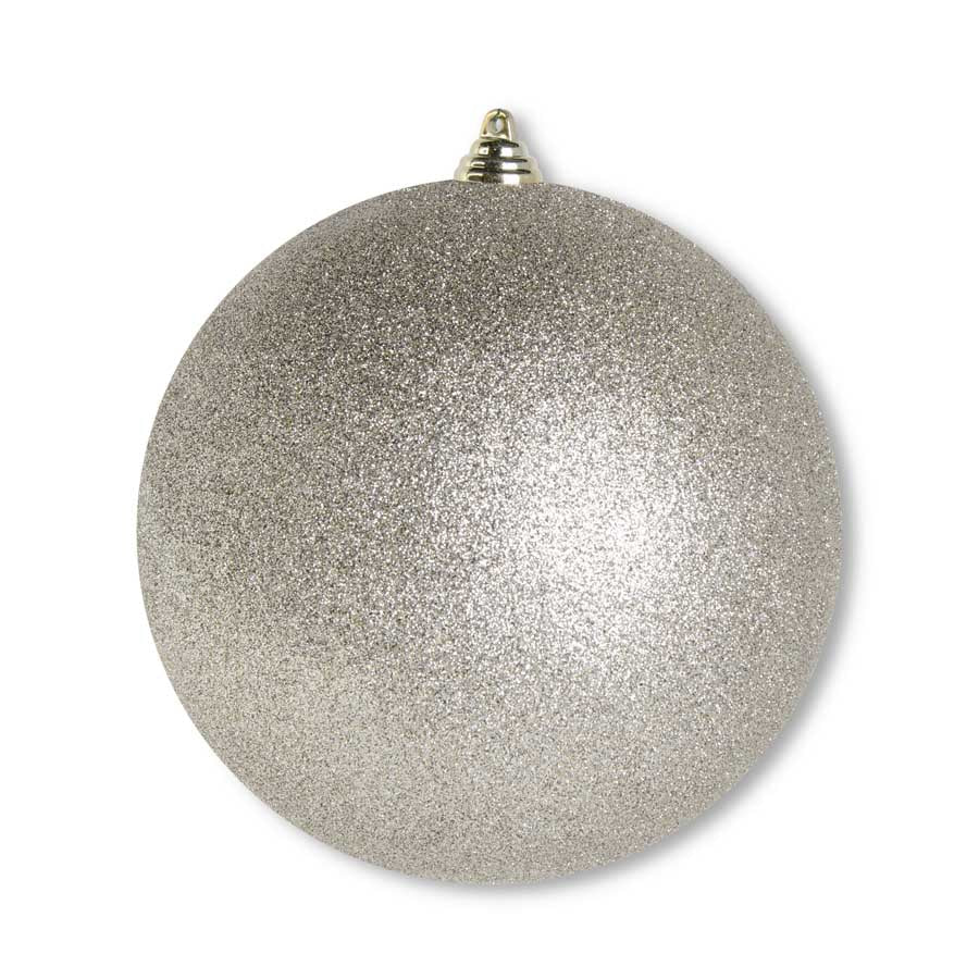 7.5" Champagne Glittered Shatterproof Ball Ornament