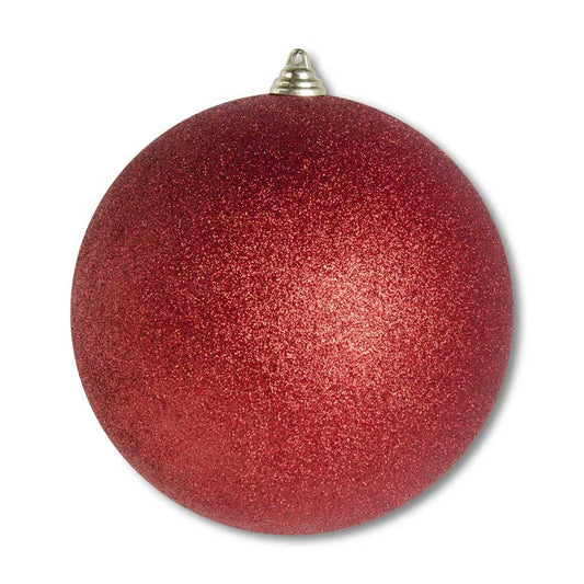 7.5" Red Glittered Shatterproof Ball Ornament