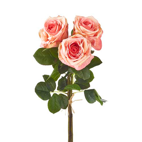 28" Real Touch Rose Stem Bundle (Coral-Pink)
