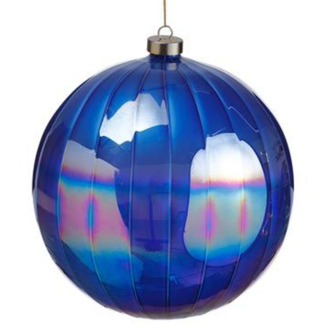 8" Glass Ball Ornament (Purple-Blue)