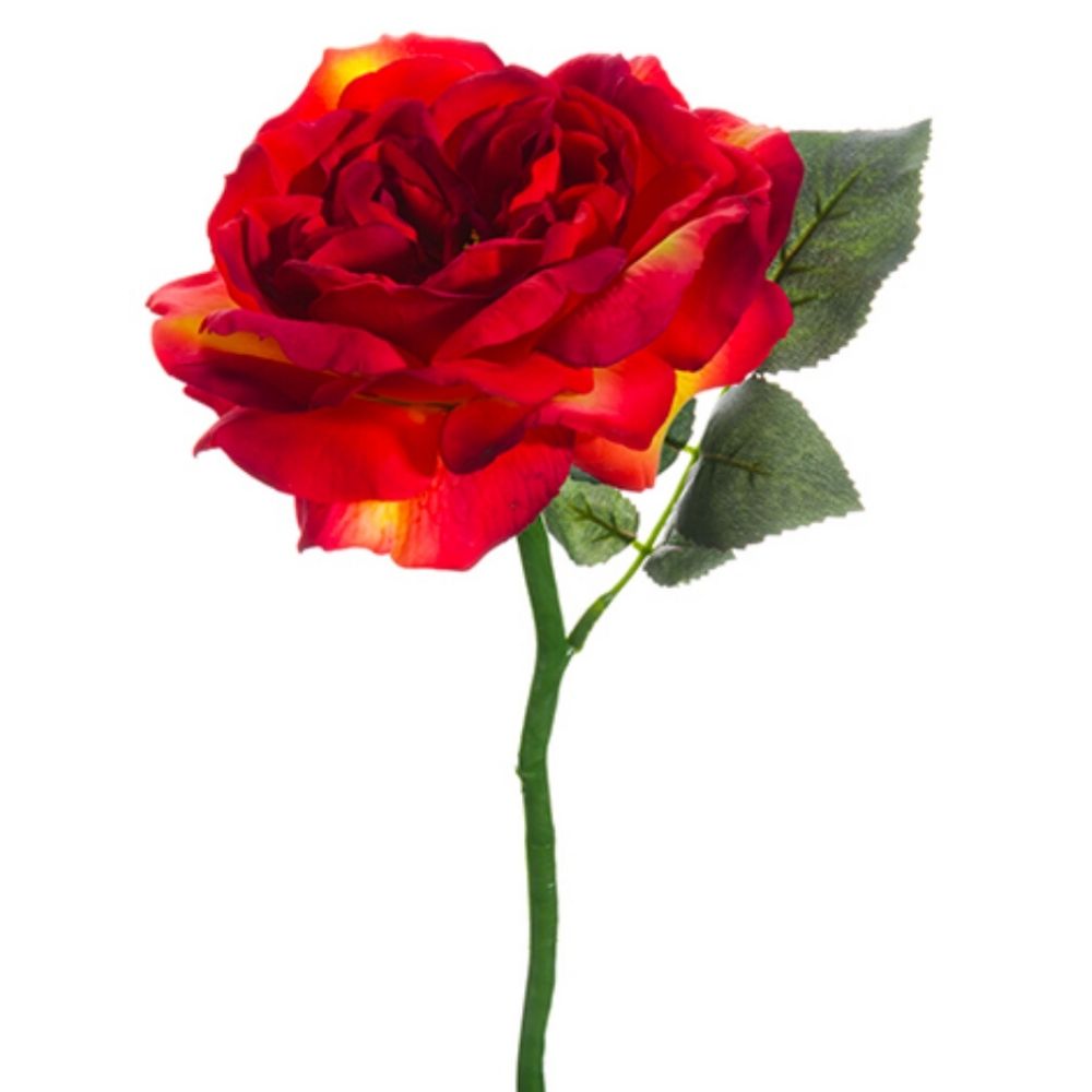 12" Large Open Rose Spray (Red, Yellow)