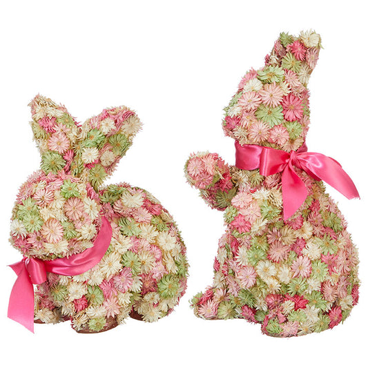 8"-10.5" Pink Floral Bunny
