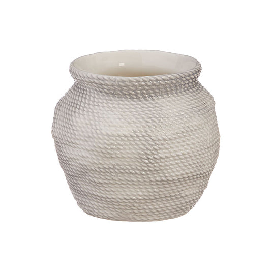7.25" Rope Textured Vase (Beige)