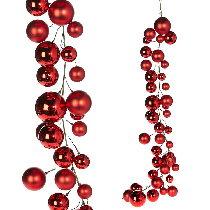 4' Ball Ornament Garland (Red)