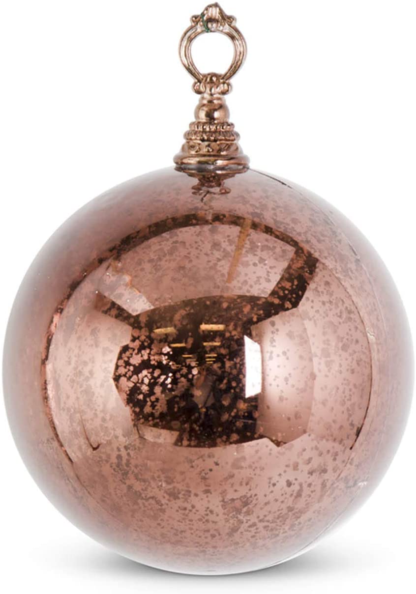 8" Copper Brown Round Shatterproof Ornament