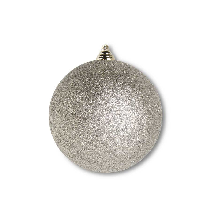 5.5" Champagne Glittered Shatterproof Ball Ornament