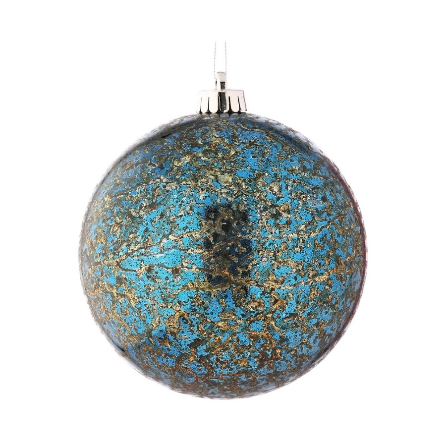 6" Blue Regal Mercury-Like Ball Ornament