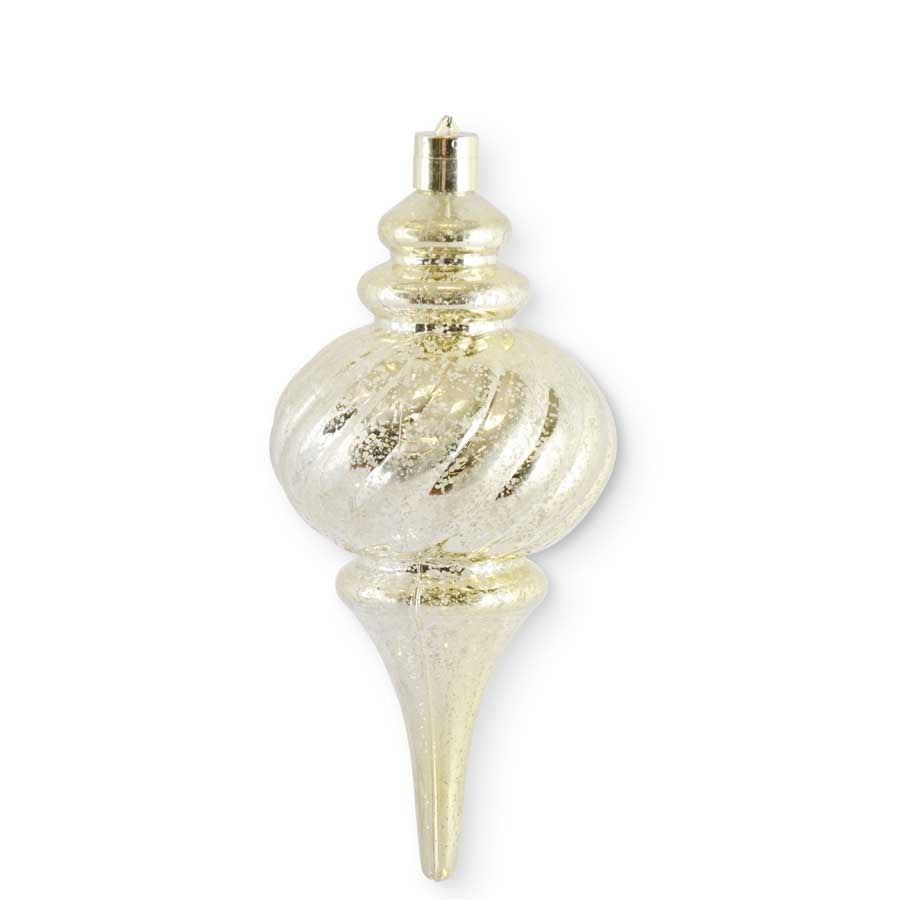 12.5" Gold Shatterproof LED Swirled Finial Ornament