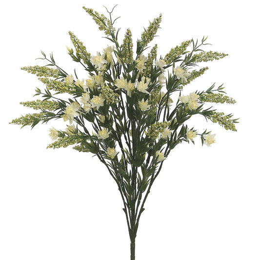 24" Heather, Wildflower Mixed Bush (White)