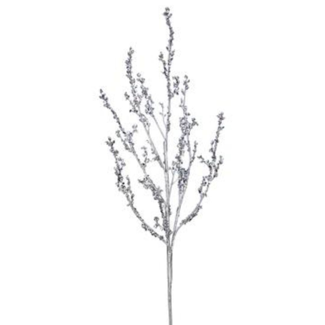 38" Silver Glittered Twig Branch