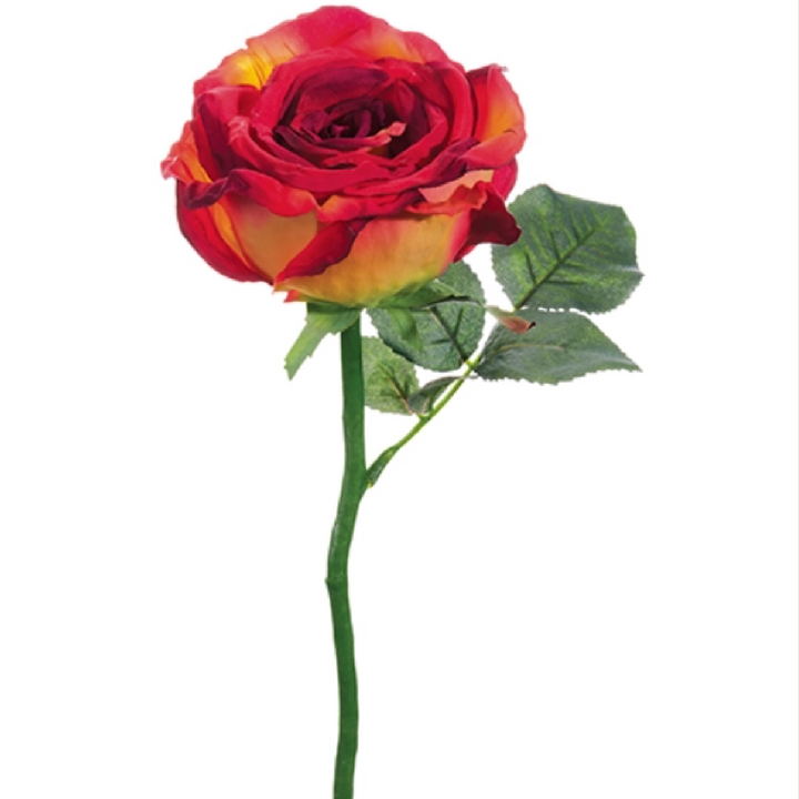 12.5" Open Rose Spray (Red, Yellow)