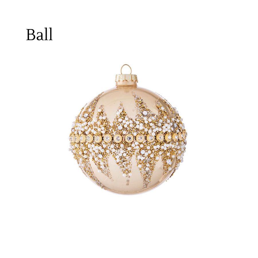 4022874-4" Beaded Ball Glass Ornament.