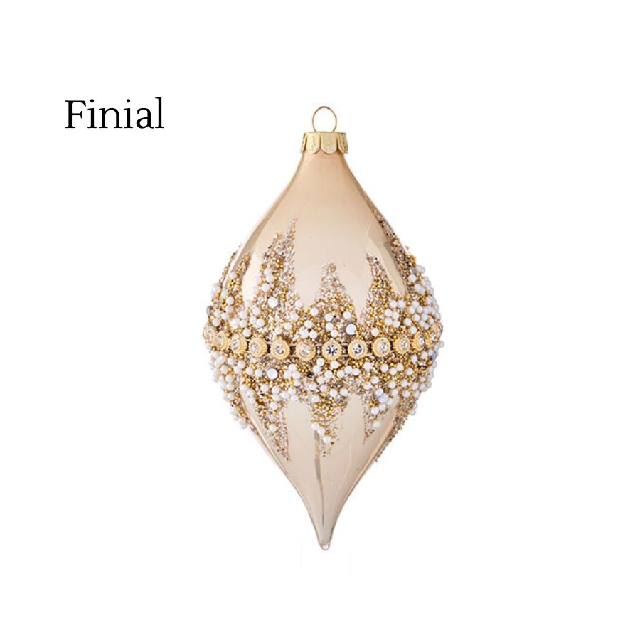 4022874-4" Beaded Finial Glass Ornament.