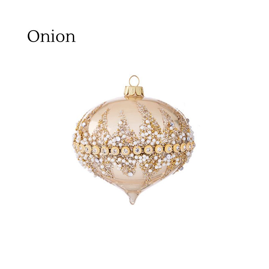 4022874-4" Beaded Onion Glass Ornament.
