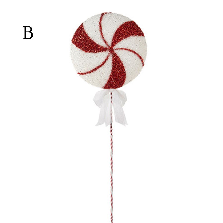 4216232-Red and White Peppermint Lollipop Ornament - 28".4216232-White and Red Peppermint Lollipop Ornament - 28".
