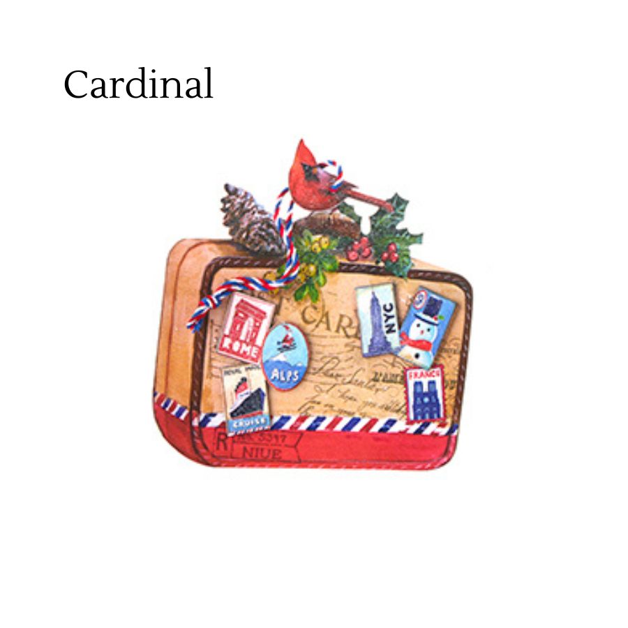 4219080-Cardinal Holiday Luggage Ornament - 6.25".